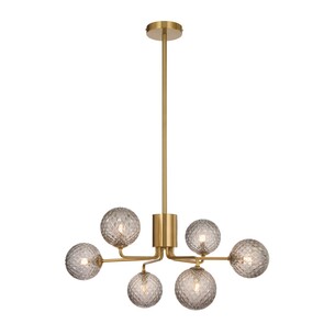 FELTON PE06AGSM - 6 Light Pendant Antique Gold - SmokeFELTON PE06AGSM