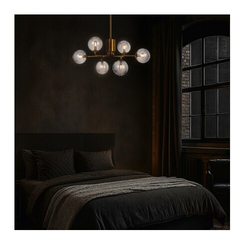 FELTON PE06AGSM - 6 Light Pendant Antique Gold - FELTON PE06AGSM