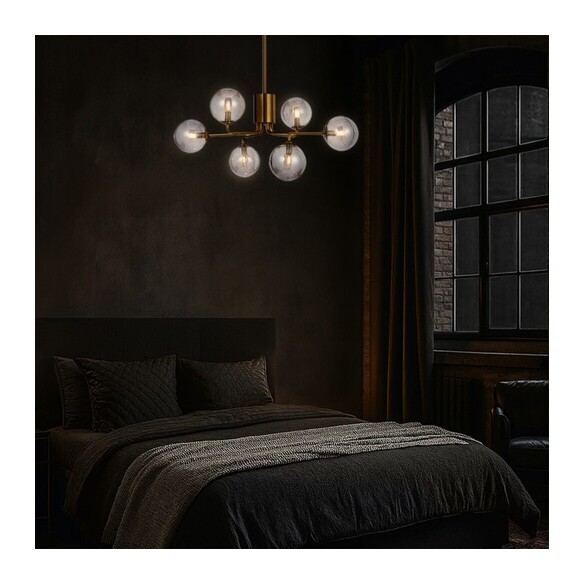 FELTON PE06AGSM - 6 Light Pendant Antique Gold - FELTON PE06AGSM