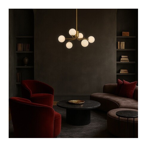 FELTON PE06AGSM - 6 Light Pendant Antique Gold - FELTON PE06AGSM