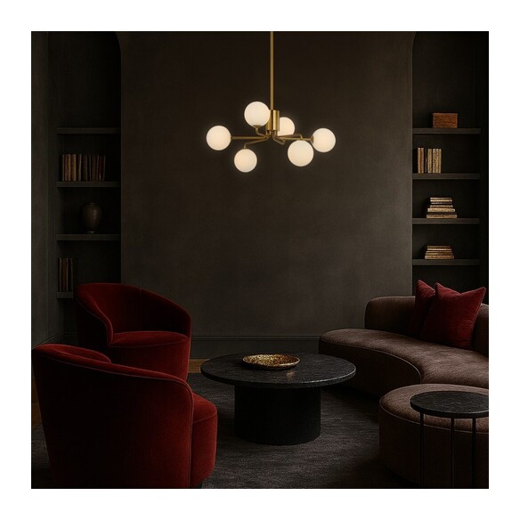 FELTON PE06AGSM - 6 Light Pendant Antique Gold - FELTON PE06AGSM