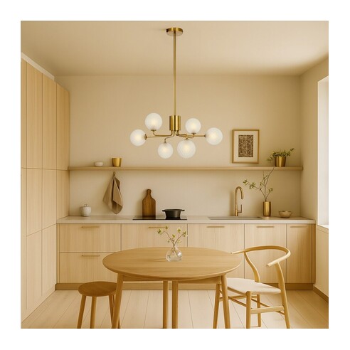 FELTON PE06AGSM - 6 Light Pendant Antique Gold - FELTON PE06AGSM
