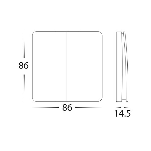 HV9262 - Two Gang White Wireless Self Powered HV9262