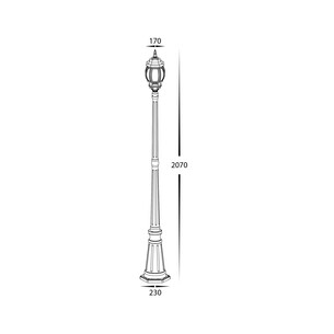 HV1671W-BLK - Trener Aluminium Black Coach Single Post LightHV1671W-BLK 2