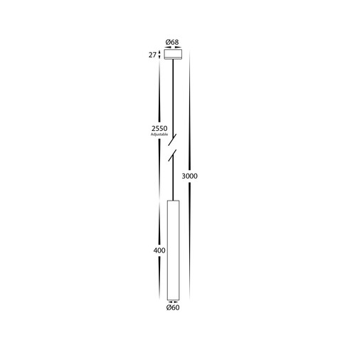 HV5899T-BLK - Henger Black 9W Cylinder LED PendantHV5899T-BLK