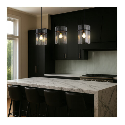 QUILO PE3B-BKSM - 3 Light Pendant - BlackQUILO PE3B-BKSM