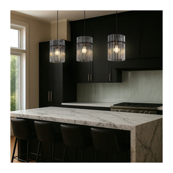 QUILO PE3B-BKSM - 3 Light Pendant - BlackQUILO PE3B-BKSM