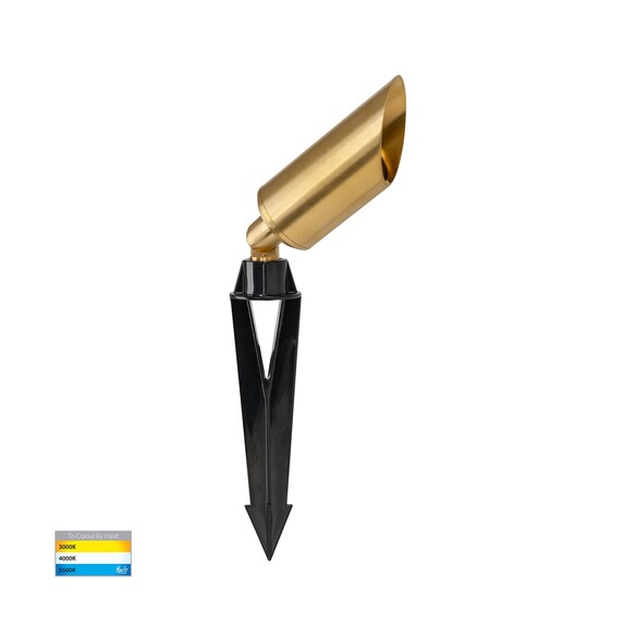 HV1458T-BR - Shawl Solid Brass 5W LED Garden Spike Light
