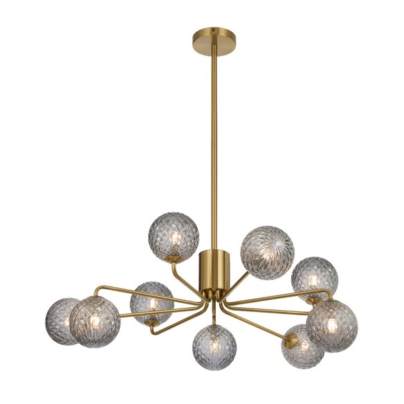 FELTON PE09AGFRT - 9 Light Pendant Antique Gold - Frost Tear