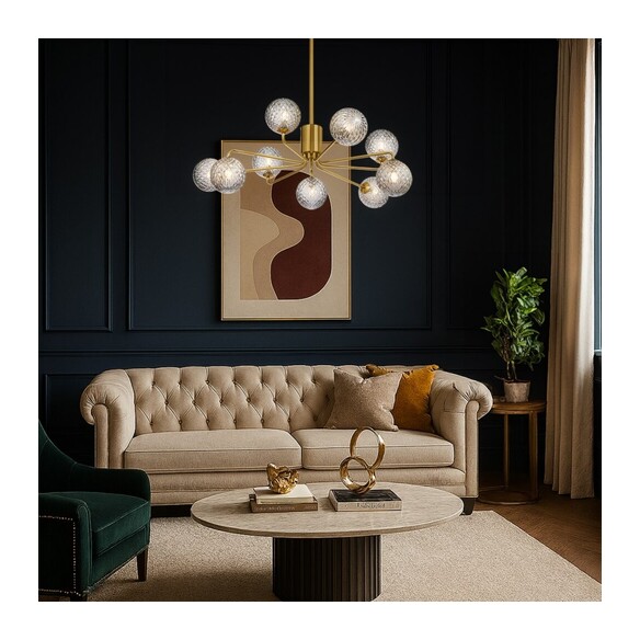 FELTON PE09AGFRT - 9 Light Pendant Antique Gold - FELTON PE09AGFRT