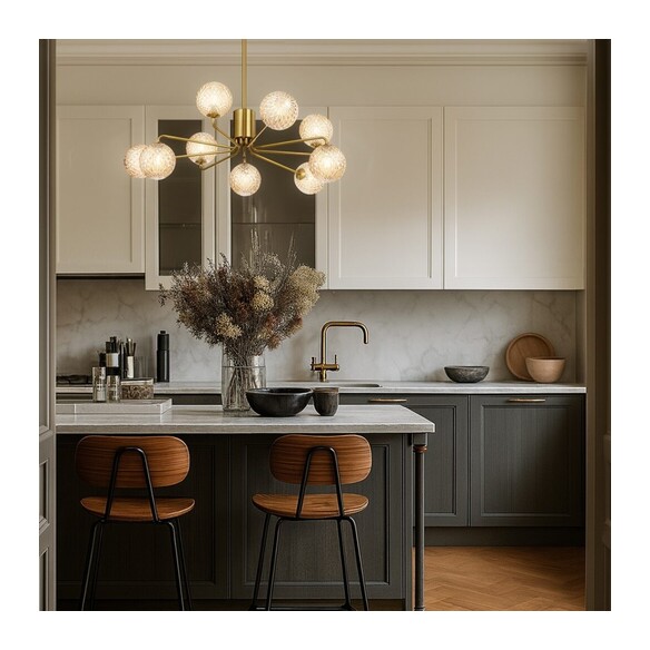 FELTON PE09AGFRT - 9 Light Pendant Antique Gold - FELTON PE09AGFRT