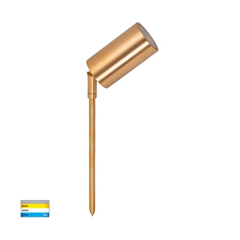 Tivah Solid Brass TRI Colour LED Garden Spike Light