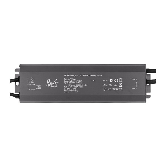 HV96631-12V150W - 150W Dali 2 + Push Dim Dimmable LED Driver