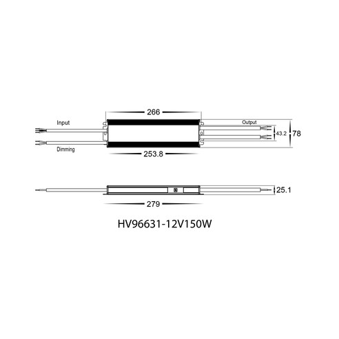HV96631-12V150W - 150W Dali 2 + Push Dim Dimmable HV96631-12V150W