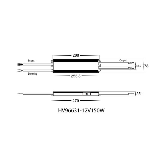 HV96631-12V150W - 150W Dali 2 + Push Dim Dimmable HV96631-12V150W