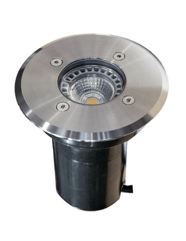 In-Ground/Wall Large Round Uplighter GU10 240V Faceplate 120mm IP67 (no globe) - Stainless Steel