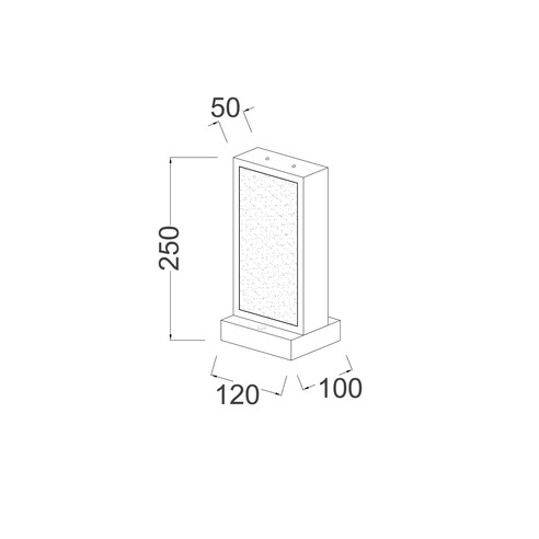 ZEIGEL-T2 - Interior LED Rectangular Textured Ice ZEIGEL-T2