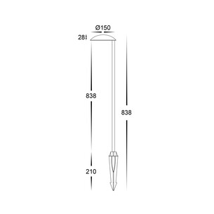 HV1527T-BLK-24V - Konoa Aluminium Black LED Bollard Spike HV1527T-BLK-24V 2