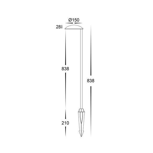 HV1527T-BLK-24V - Konoa Aluminium Black LED HV1527T-BLK-24V