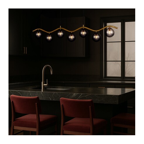 ORTON PE7-AGAMT - 7 Light Pendant Antique Gold - ORTON PE7-AGAMT