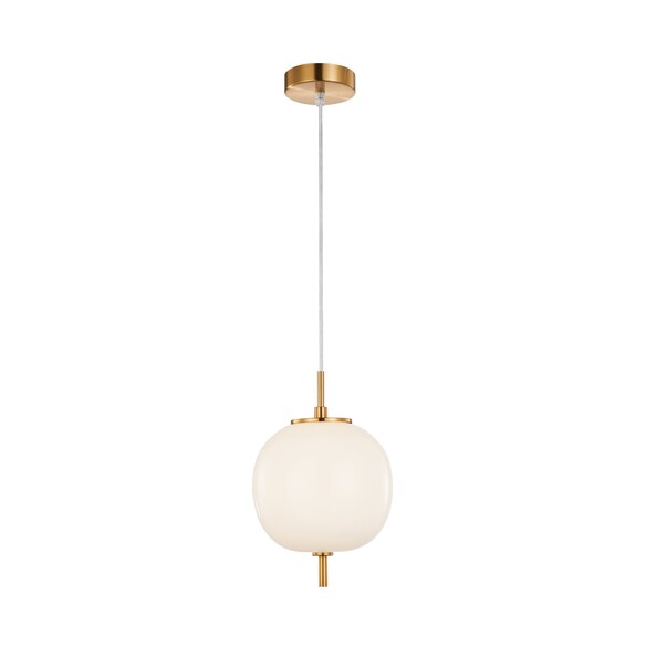 PINO5 - Interior Opal Matte / Smokey Black Mirror Finish Glass Round Pendant Lights