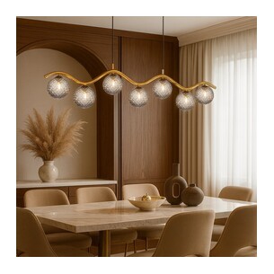 ORTON PE7-AGSMT - 7 Light Pendant Antique Gold - Smoke TearORTON PE7-AGSMT 2