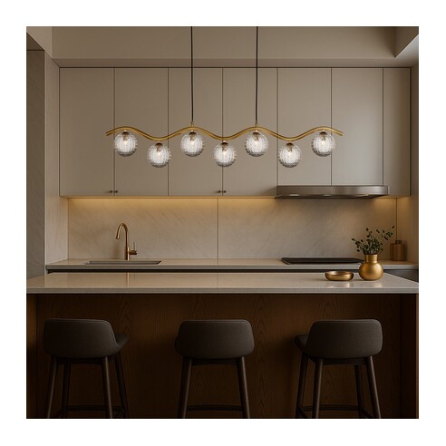 ORTON PE7-AGSMT - 7 Light Pendant Antique Gold - ORTON PE7-AGSMT