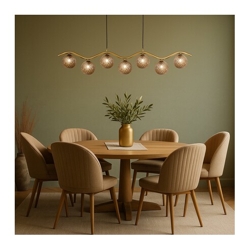 ORTON PE7-AGSMT - 7 Light Pendant Antique Gold - ORTON PE7-AGSMT
