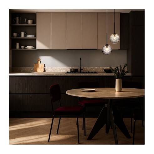 GASTON PE2-BKOM - 2 Light Pendant Black - Opal GASTON PE2-BKOM