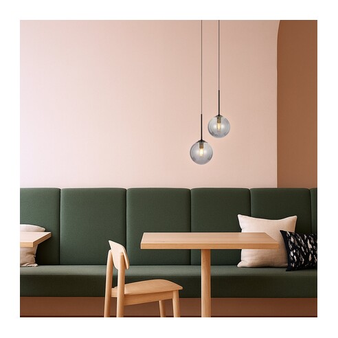 GASTON PE2-BKOM - 2 Light Pendant Black - Opal GASTON PE2-BKOM