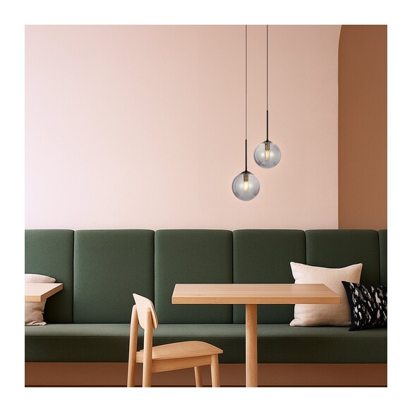 GASTON PE2-BKOM - 2 Light Pendant Black - Opal GASTON PE2-BKOM