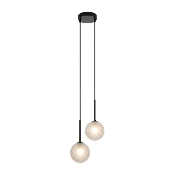 GASTON PE2-BKOM - 2 Light Pendant Black - Opal GASTON PE2-BKOM