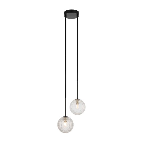 GASTON PE2-BKOM - 2 Light Pendant Black - Opal GASTON PE2-BKOM