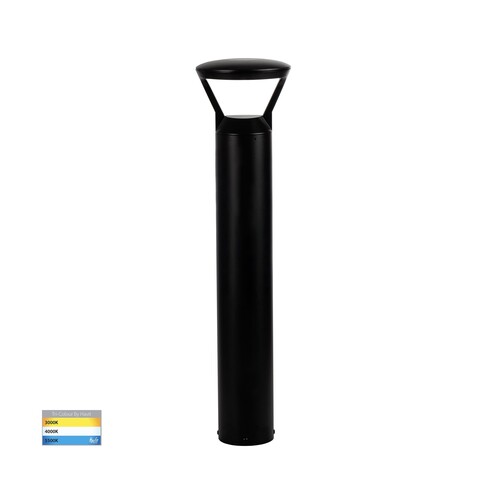 Thema Aluminium Black 975mm Round LED Bollard Lights