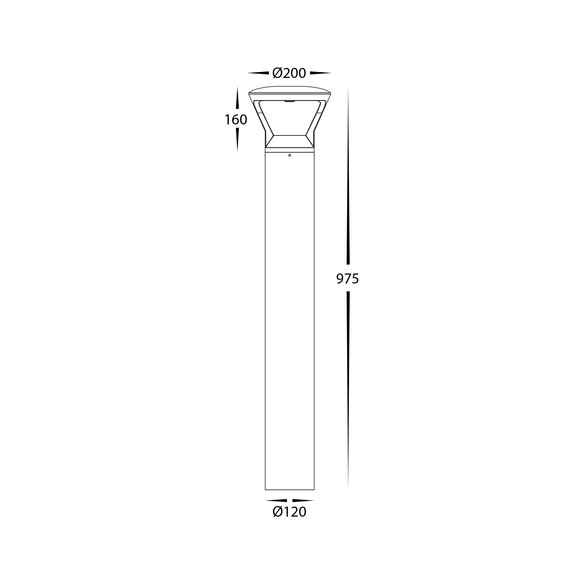 HV1643T-BLK-240V - Thema Aluminium Black 975mm HV1643T-BLK-240V