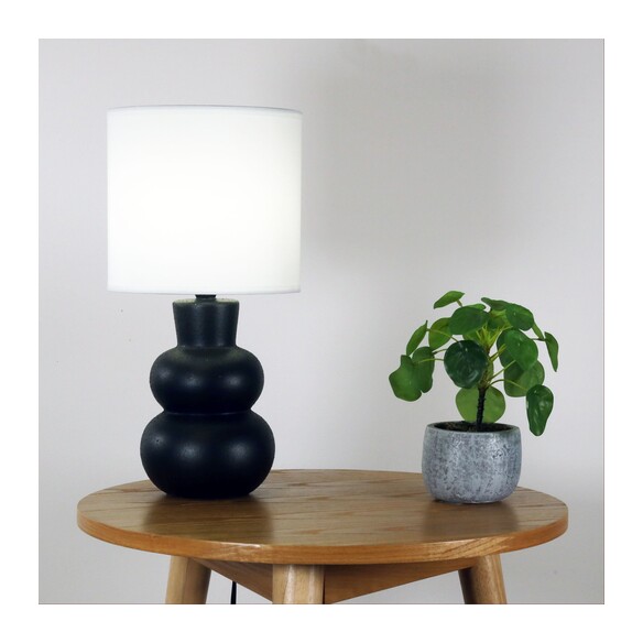 OL90163BK - HOLLA.35 Black Curvy Ceramic Table Lamp