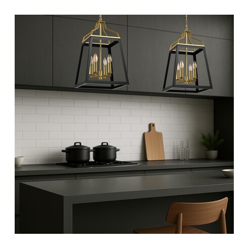 MONTEAL PE4-AGBK - 4 Light Pendant - Antique GoldMONTEAL PE4-AGBK