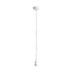 OL69322WH - ALBANY 180cm White Cloth Cord with White Chain OL69322WH