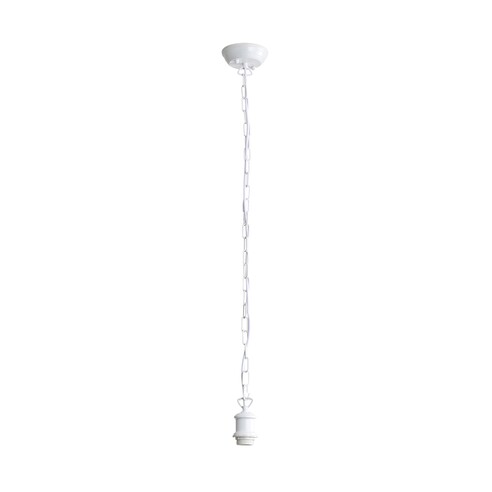 ALBANY 180cm White Cloth Cord with White Chain Suspension