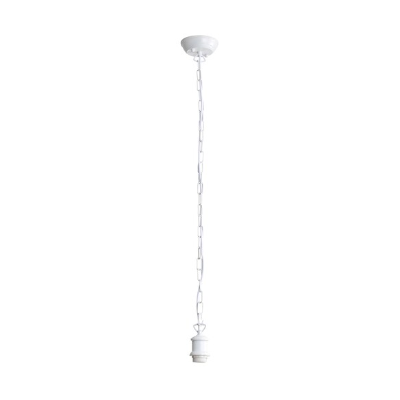 OL69322WH - ALBANY 180cm White Cloth Cord with White Chain Suspension