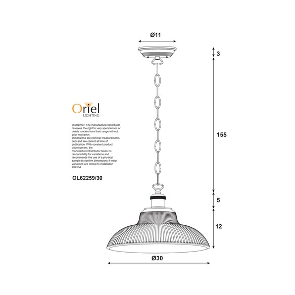OL62259/30CL - OTTER Black and Antique Brass with OL62259/30CL