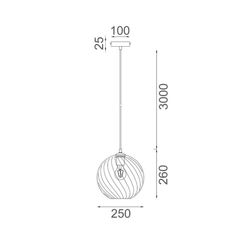 ESPIRAL2 - Interior Wine Glass Shade Wavy Finish ESPIRAL2