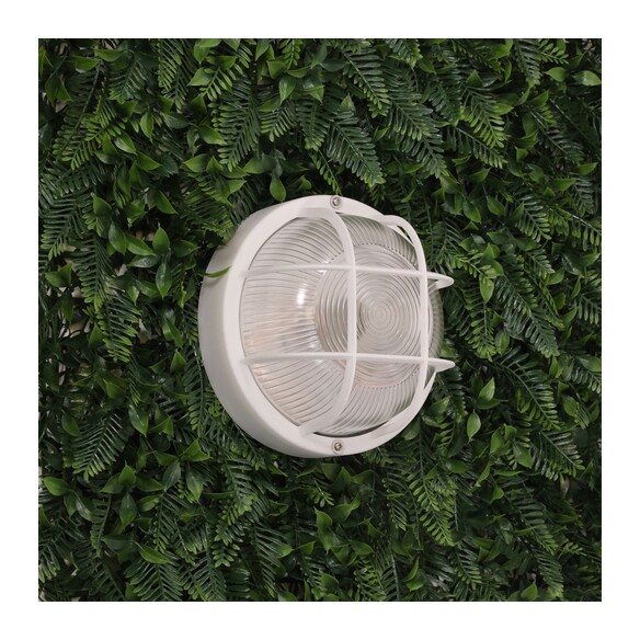 LF7952WH - RUND White 18cm E27 IP54 Round Caged LF7952WH