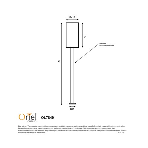 OL7849BK - Pandora Bollard Light E27 Black IP44OL7849BK