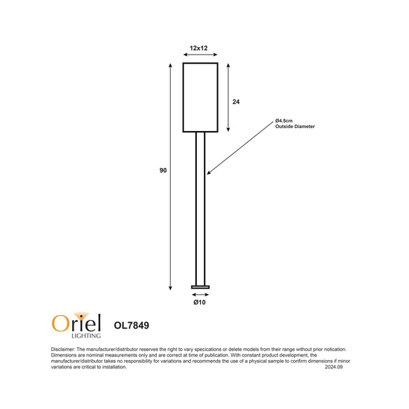 OL7849BK - Pandora Bollard Light E27 Black IP44OL7849BK
