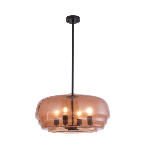 CUAD2 - Interior Amber Flat Top Dome Glass Shade CUAD2