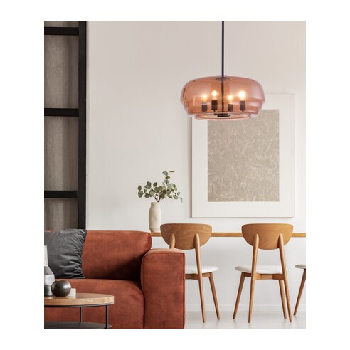 CUAD2 - Interior Amber Flat Top Dome Glass Shade CUAD2