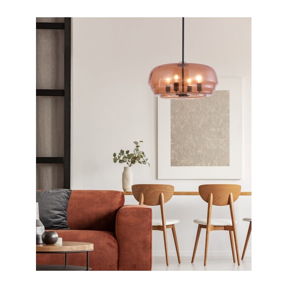 CUAD2 - Interior Amber Flat Top Dome Glass Shade CUAD2