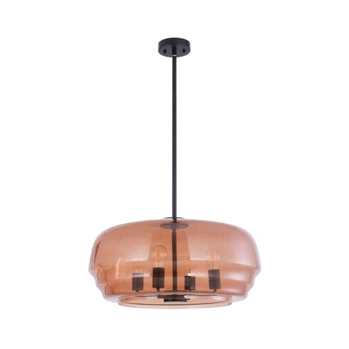 CUAD2 - Interior Amber Flat Top Dome Glass Shade CUAD2