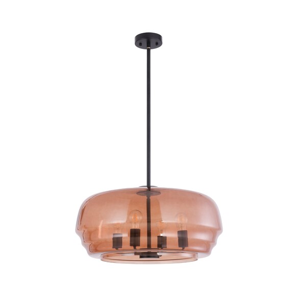 CUAD2 - Interior Amber Flat Top Dome Glass Shade CUAD2